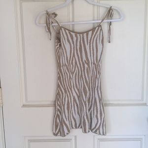 SHEIN Tan Zebra Striped Blouse, Medium